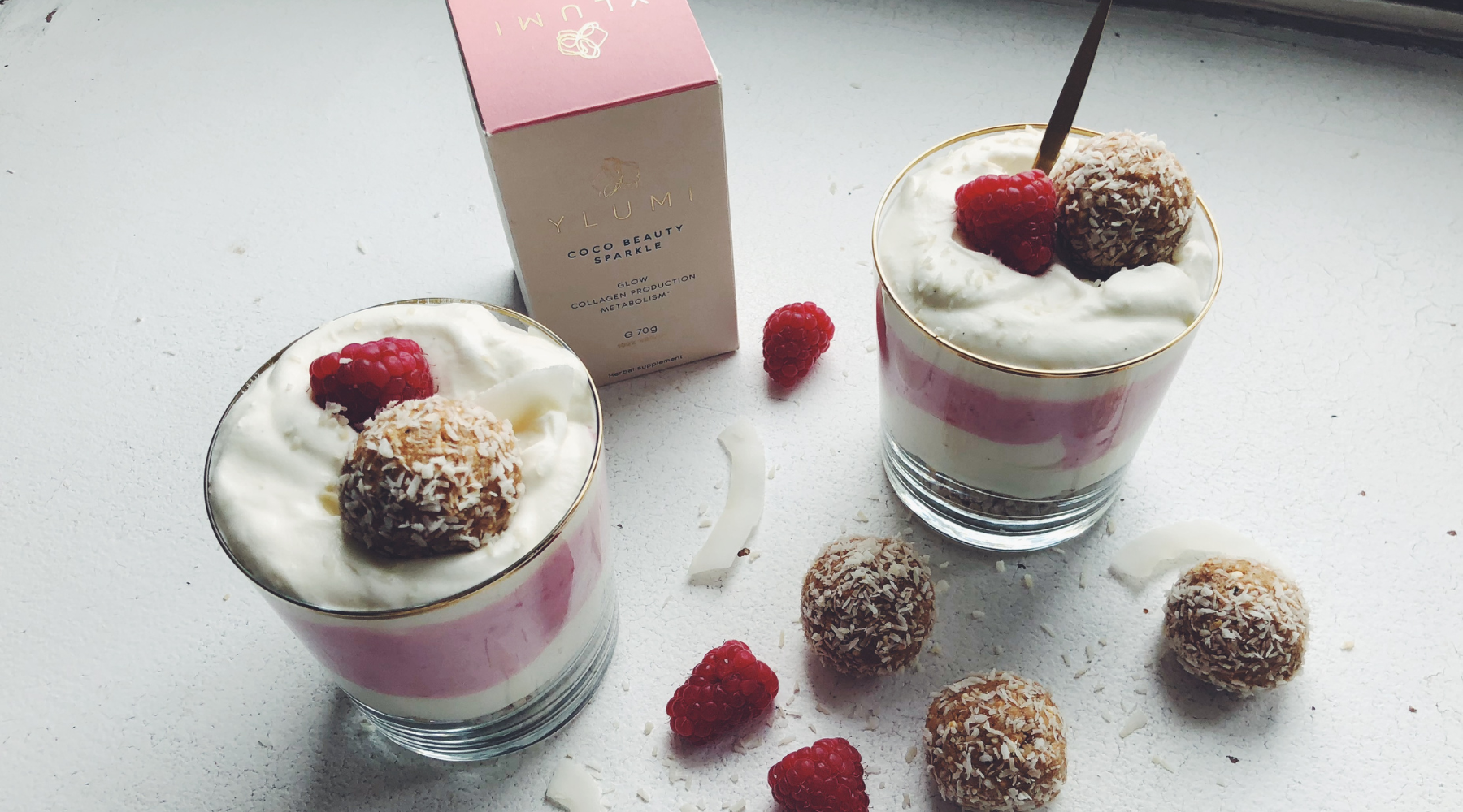 HIMBEER KOKOS BEAUTY TRIFLE MIT ENERGY BALLS ♥